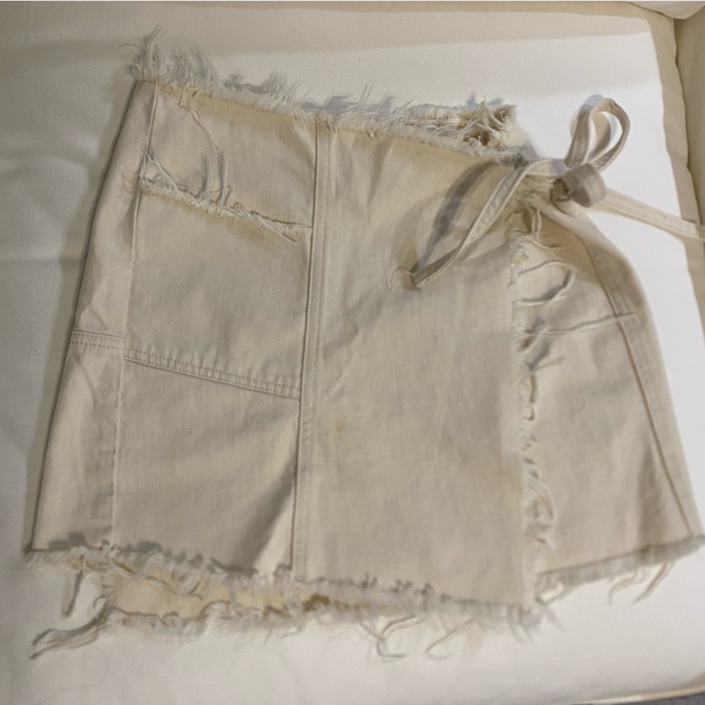 Urban outfitters canvas mini skirt, wrap with tie